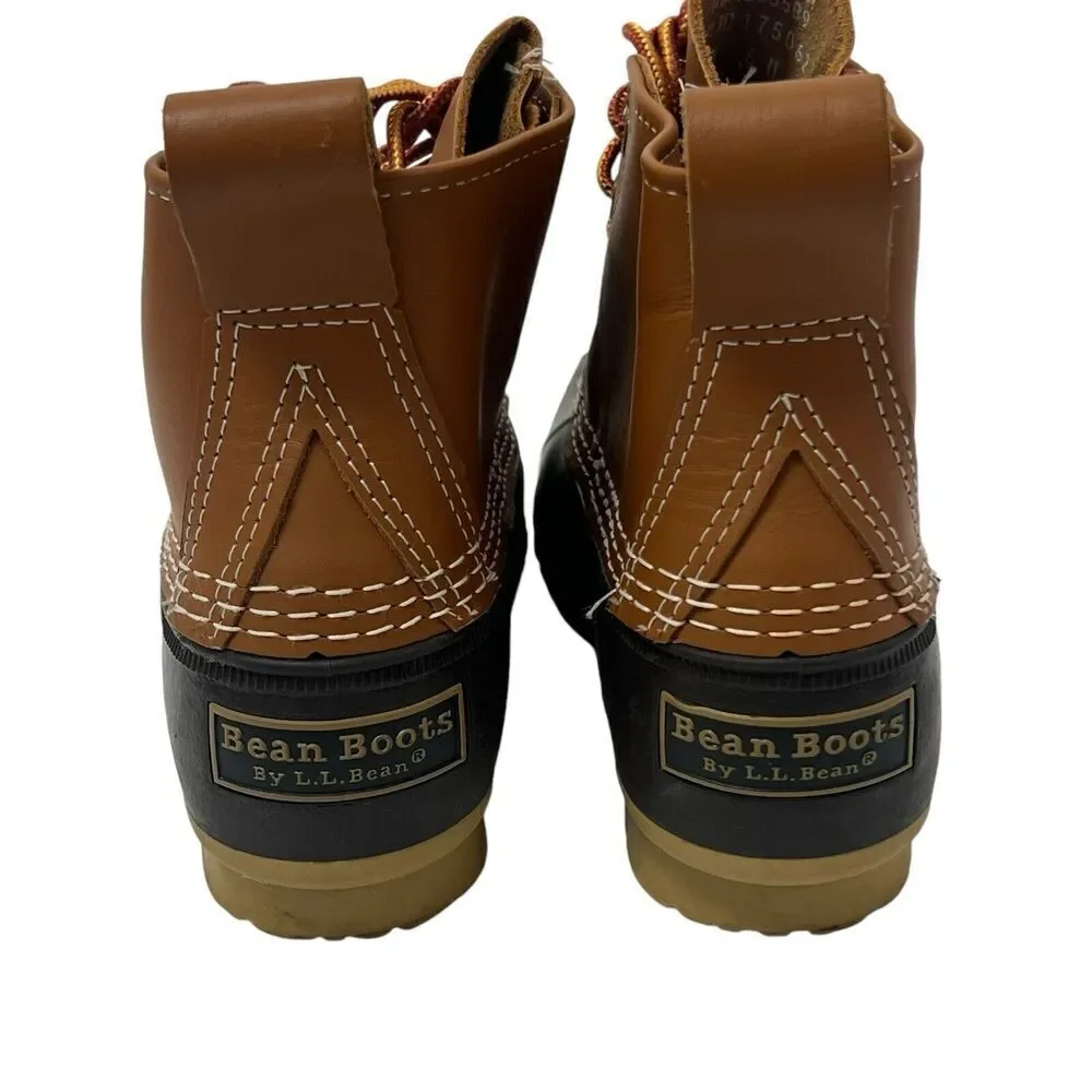 LL Bean Duck Brown Duck Rain Boots Size 6 Waterproof Leather Made in USA